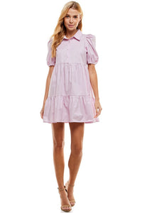 Poplin Shirt Dress Lavender