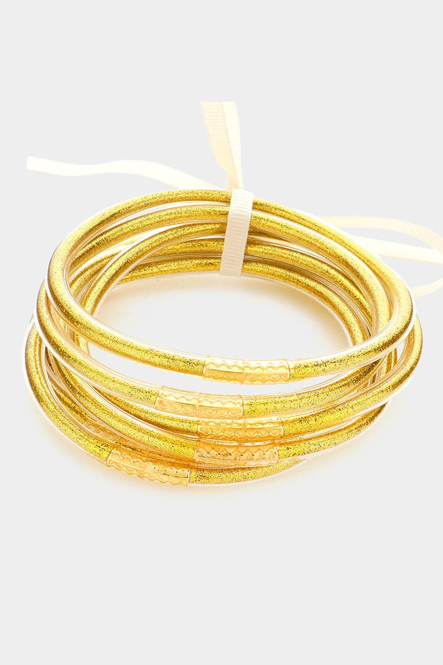 Glitter Jelly Bangle Bracelets GLD