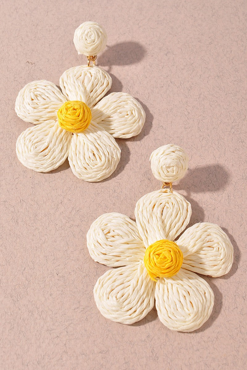 Paper Flower Earrings Ivory