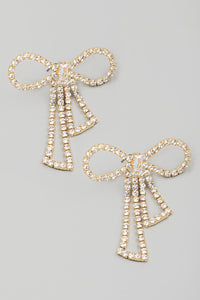 Mini Rhinestone Bowtie Drop Earrings