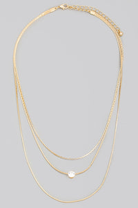Triple Layered Chain Necklace Gold