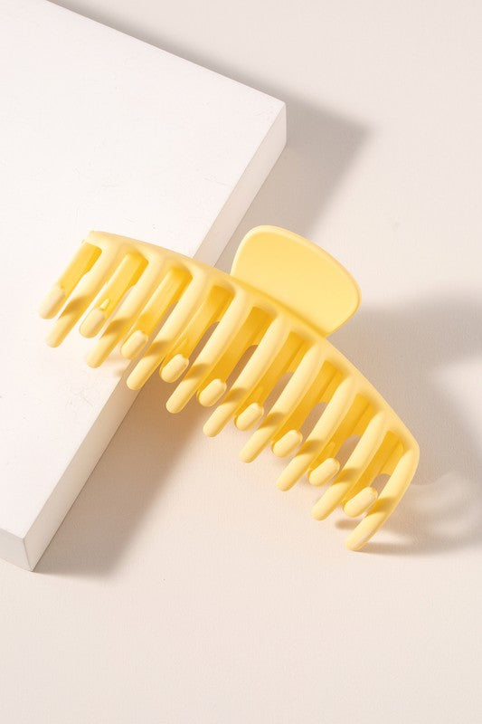Pastel Matte Large Hair Claw Yellow