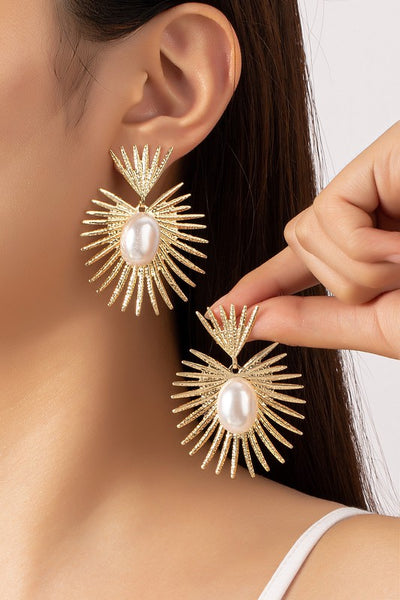Spiky Pearl Drop Earrings