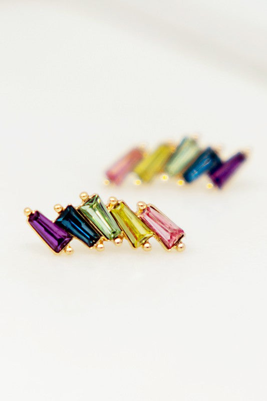 Baguette Cut Color Rhinestone Pastel
