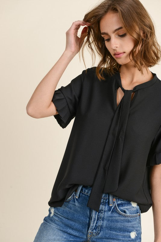 Neck Tie Top Black