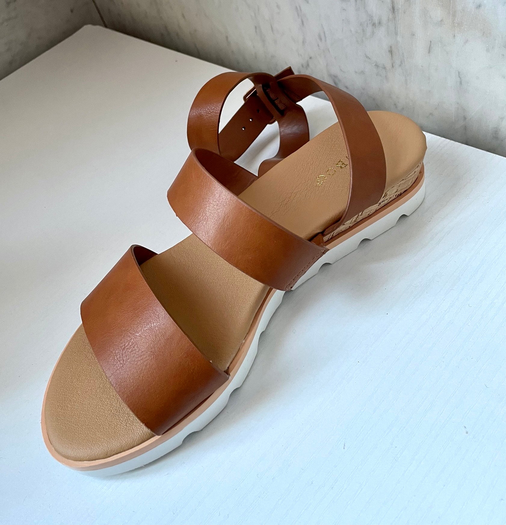 Tan Triple Strap Sandals
