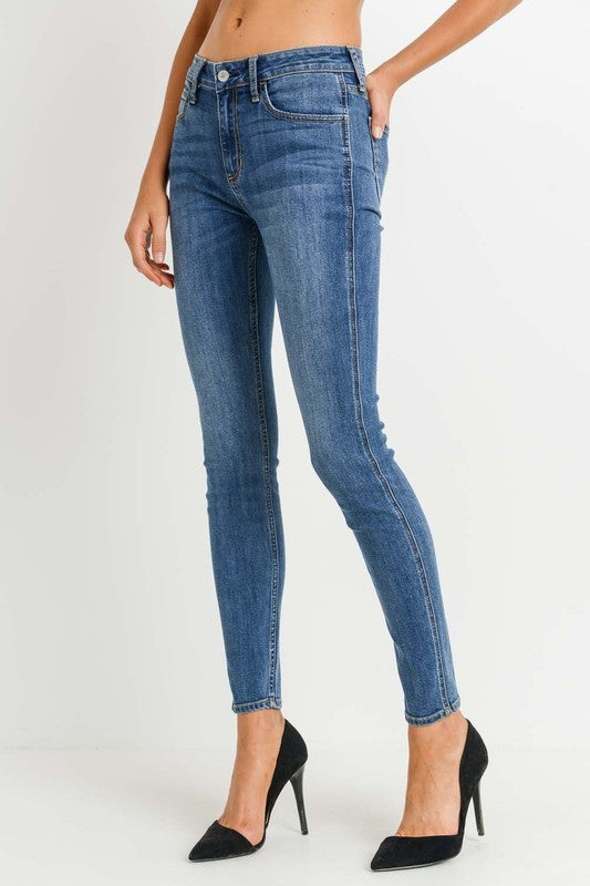 High Rise Basic Skinny Medium Denim