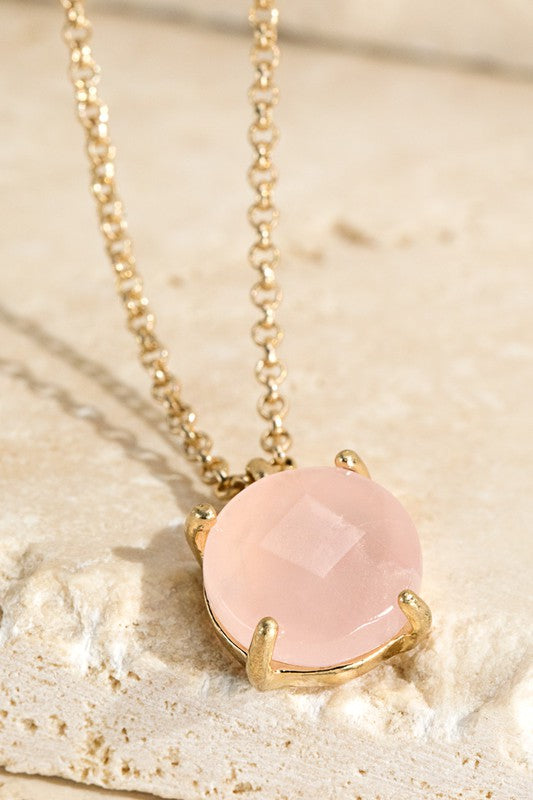 Stone Necklace Rose Quartz