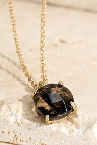 Stone Necklace Brown Crystal