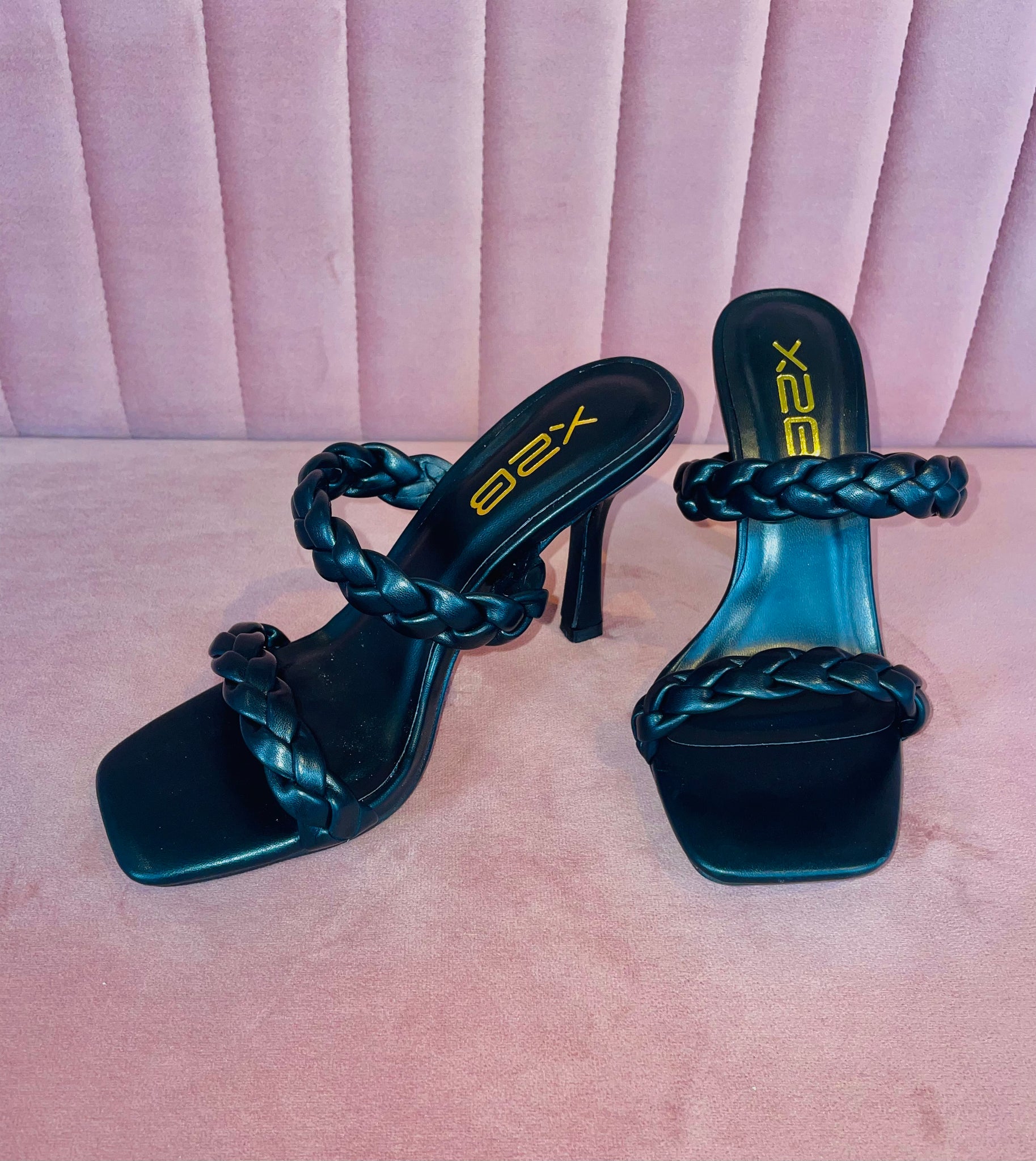 Double Braided Straps Heels CATIA Black