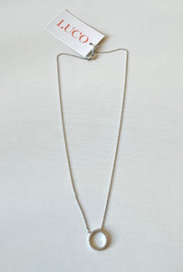 Diamond Ring Silver Necklace