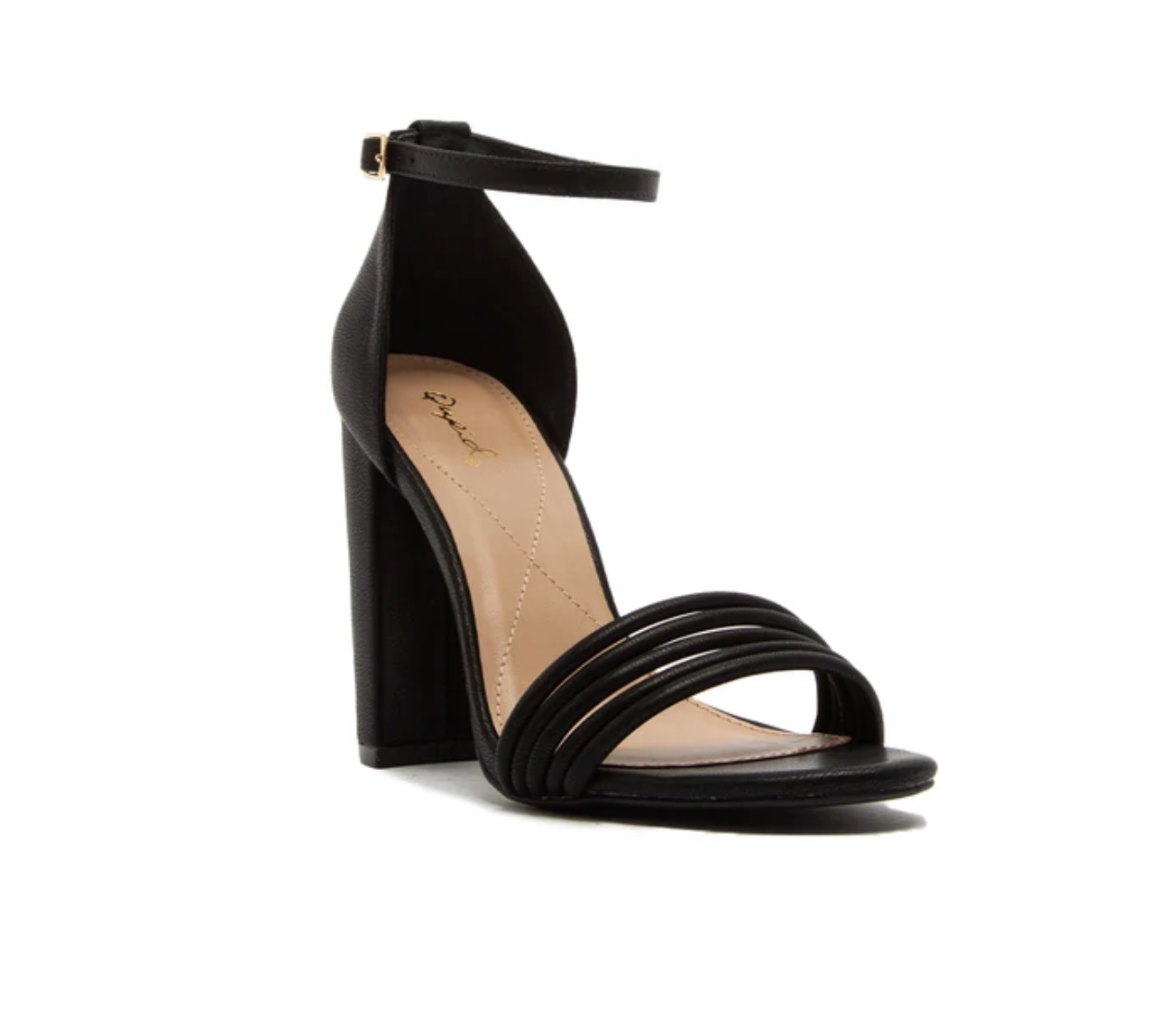 Multi Band Ankle Strap Heel Black