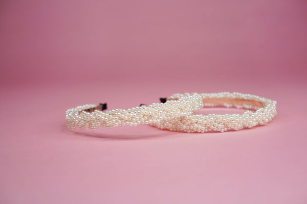 Bridal Braided Pearl Headband