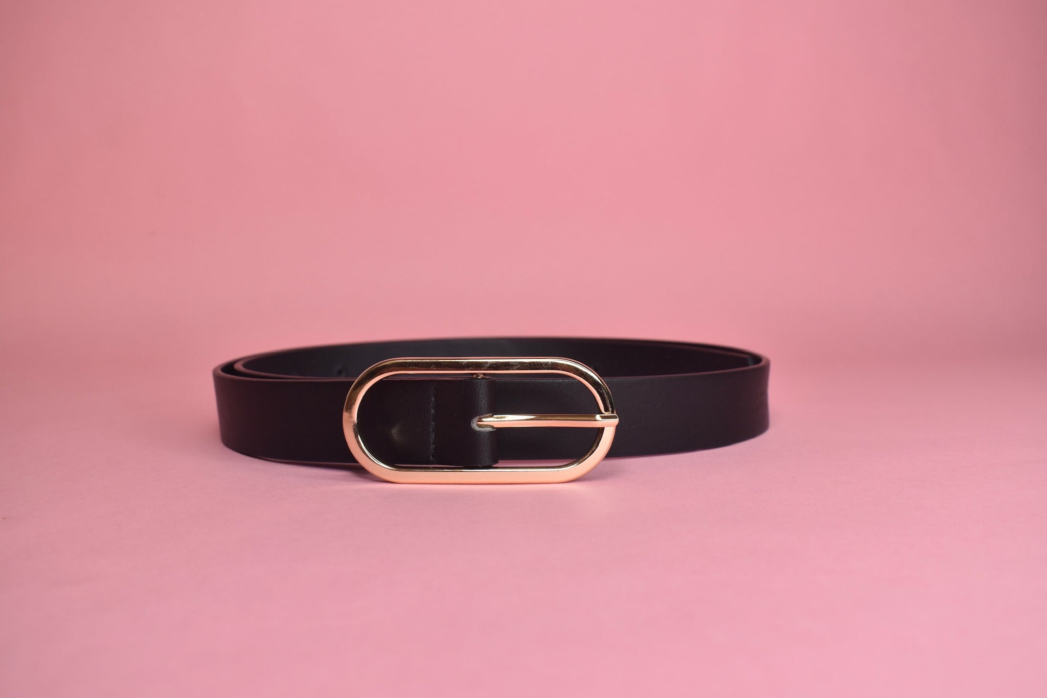 Oval Buckle Belt Black
