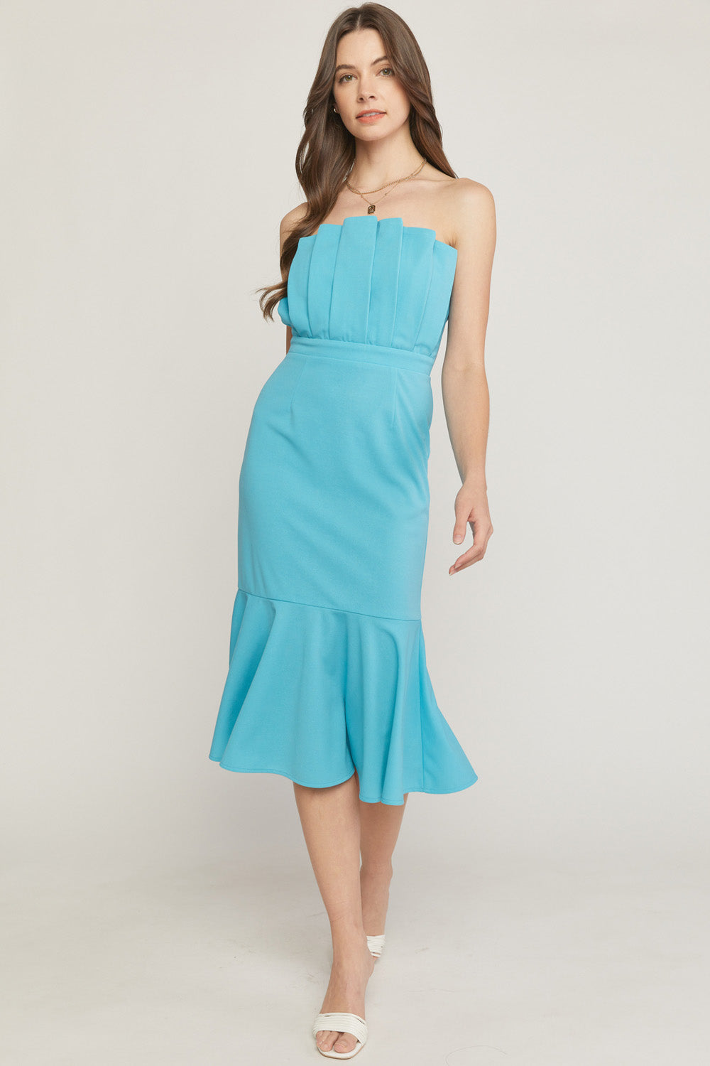 Flare Mermaid Dress Blue