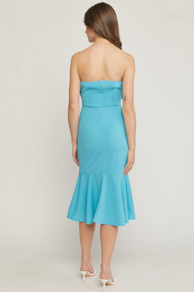 Flare Mermaid Dress Blue