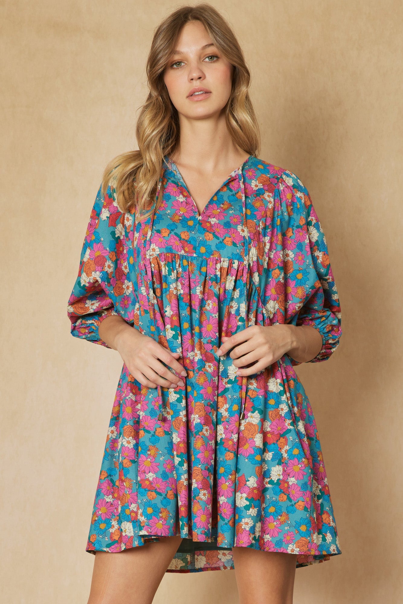 Floral Babydoll Dress Green