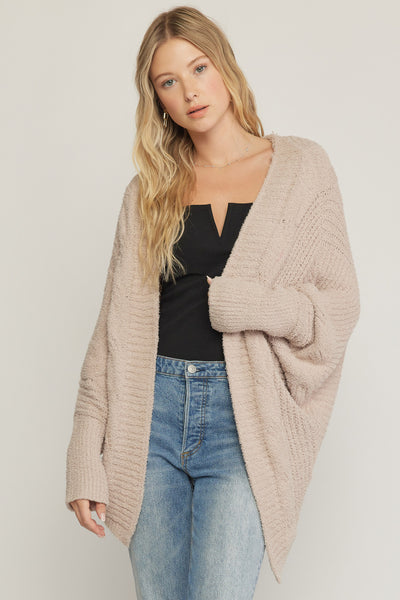 Cable Knit Cardigan Sand