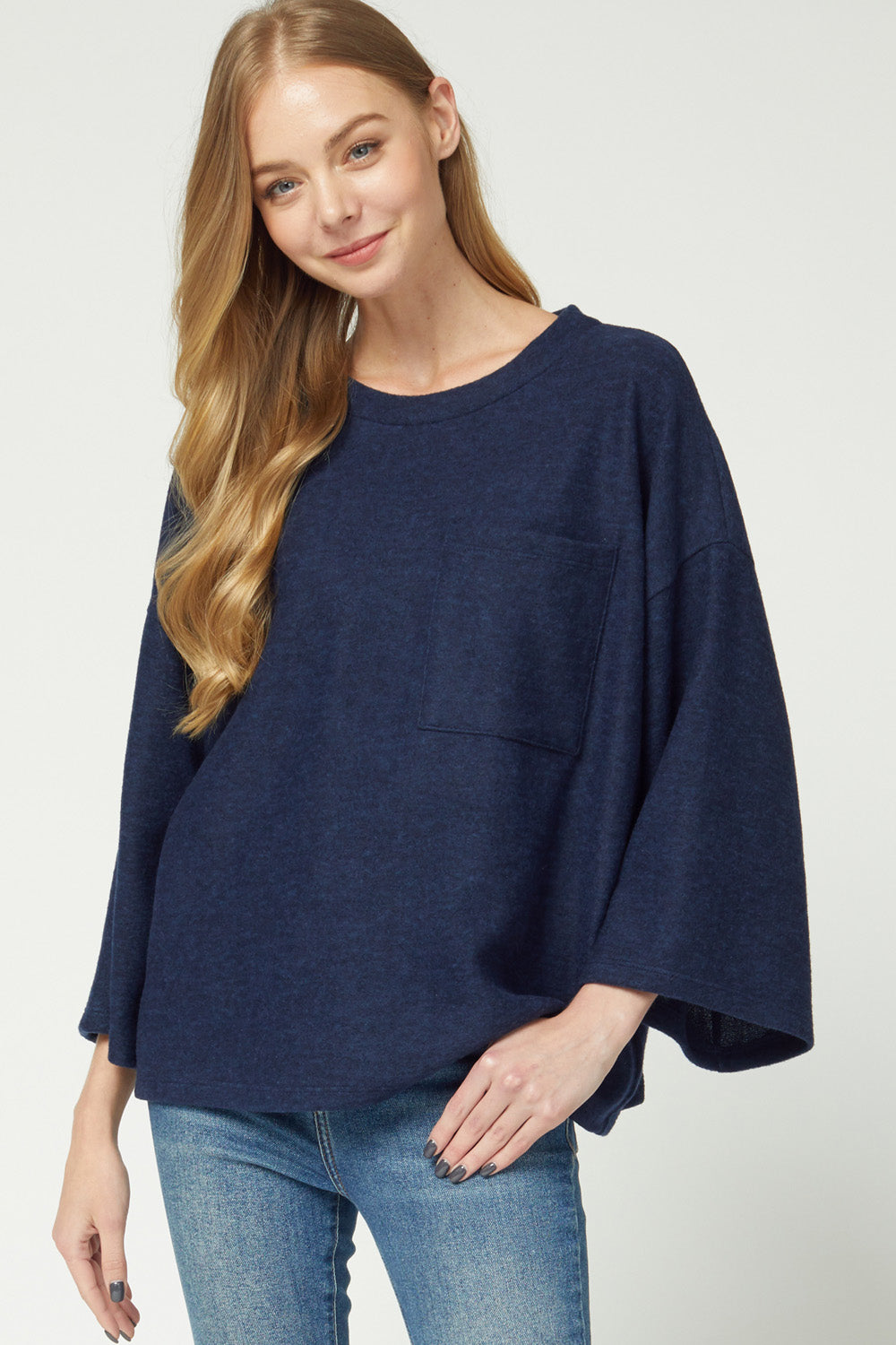 Lightweight Sweater Top Navy