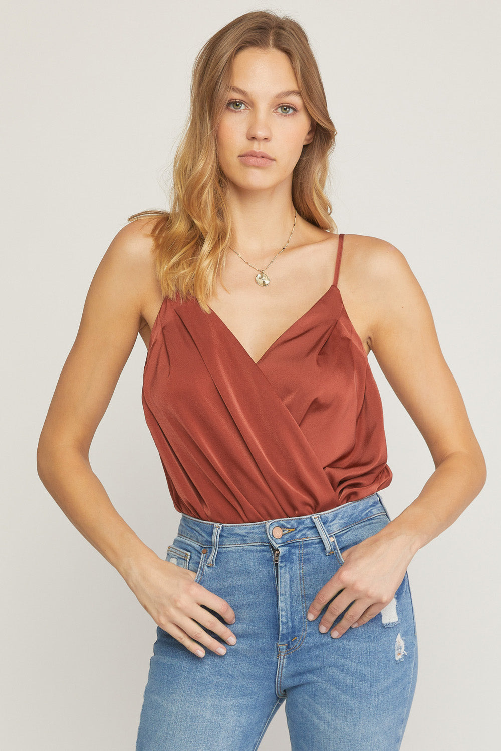 V-Neck Bodysuit Cinnamon