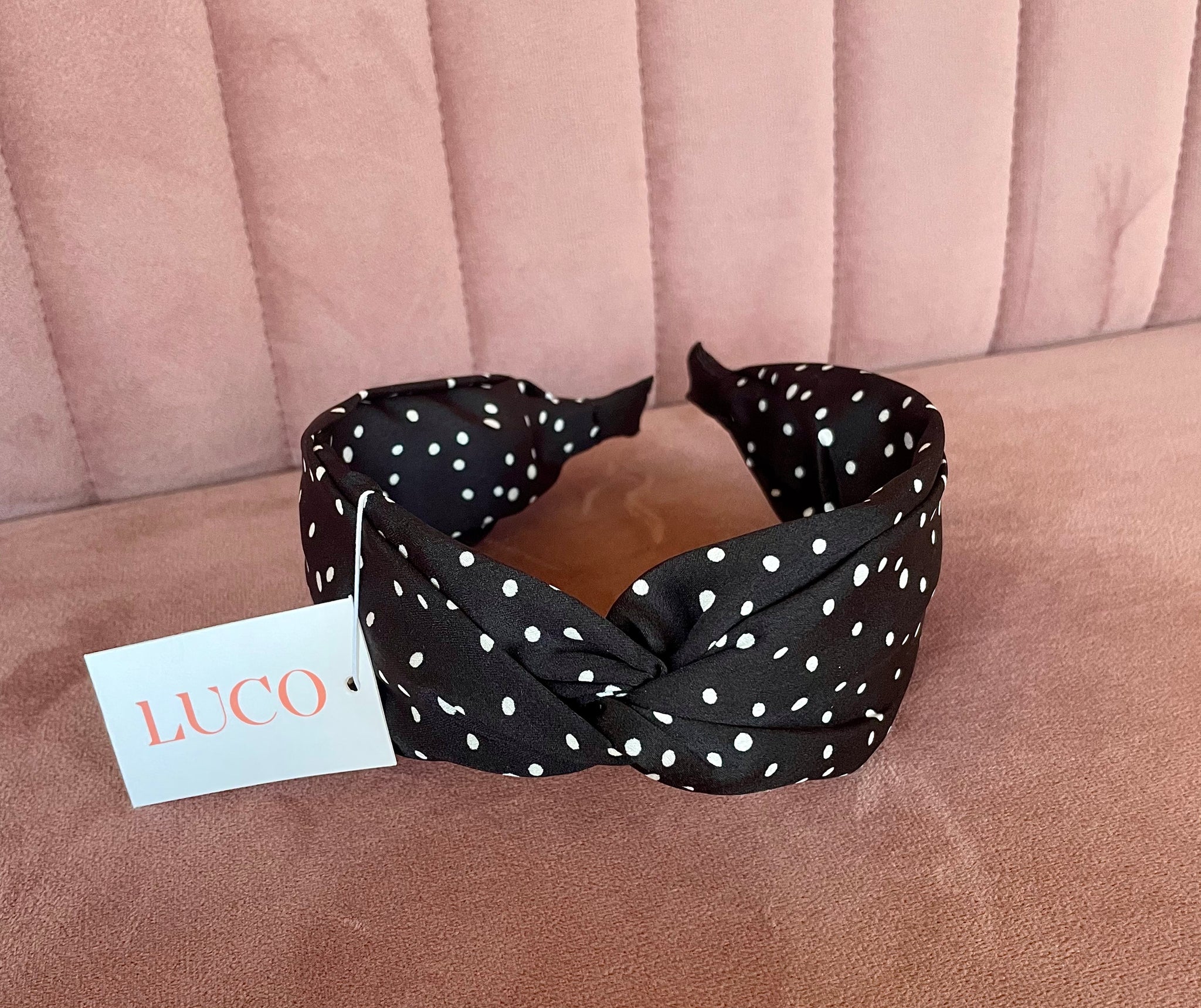Polka Dot Headband Black