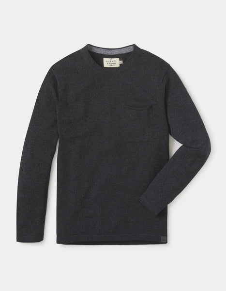 Roll Hem Pocket Crew - Charcoal