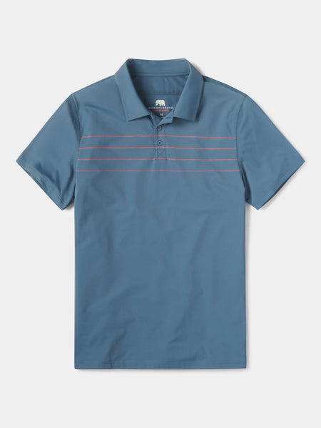 Fore Stripe Performance Polo — Mineral Blue