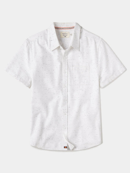 Fresh Water Button Up Shirt — White Nep