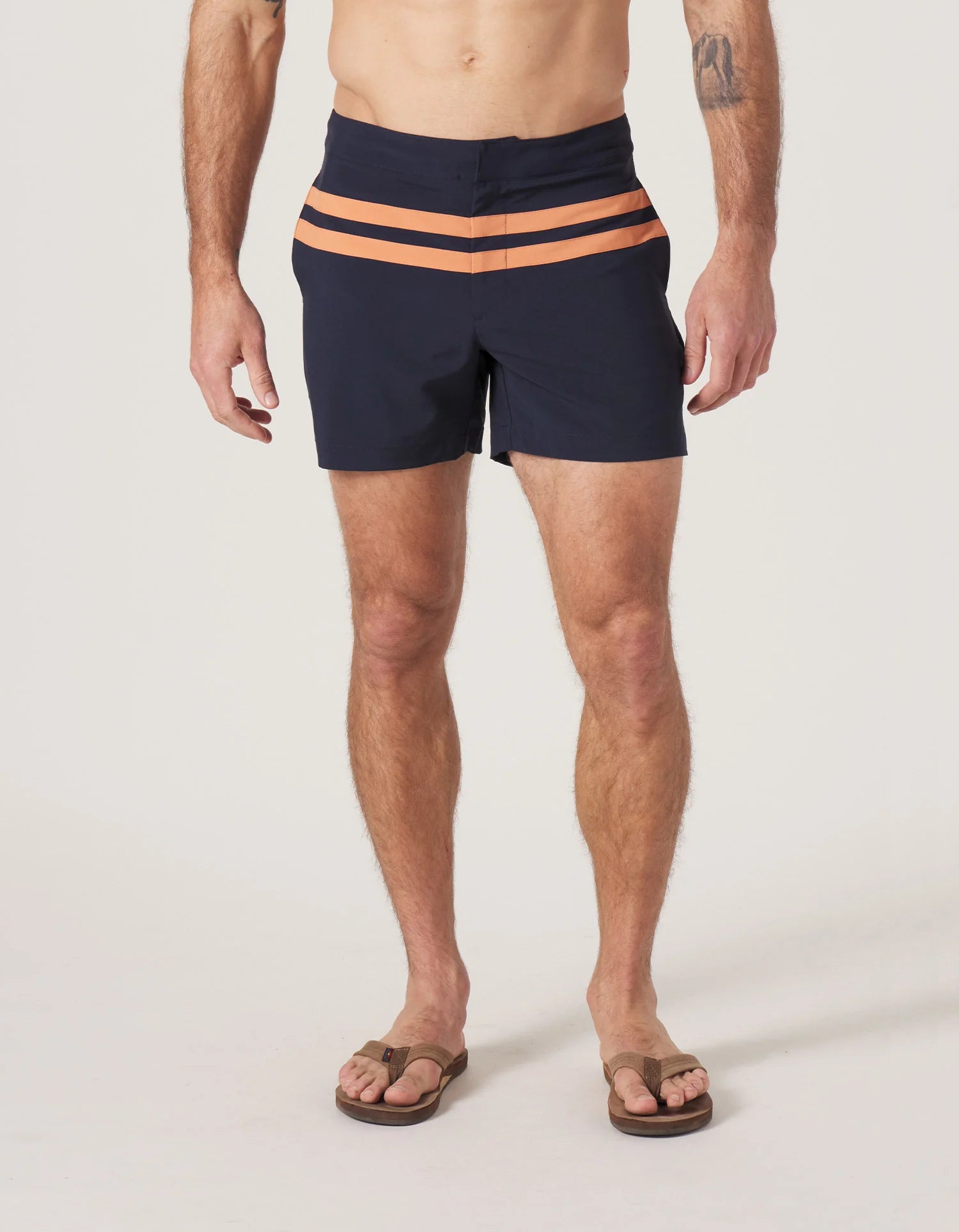 Button Front Trunk — Navy/Copper