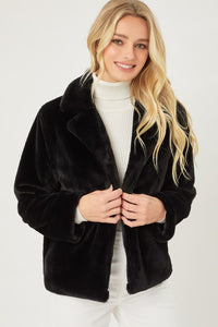 Faux Fur Coat Black