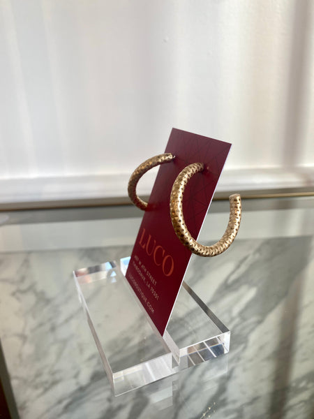 Diamond Cut Hoop Earrings Gold