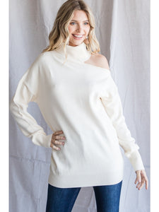 Open Shoulder Sweater Ivory