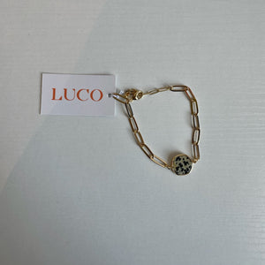 Chain Bracelet with Hexagon Dalmatian