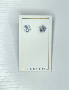 Mini Olivia Earrings Blue/White