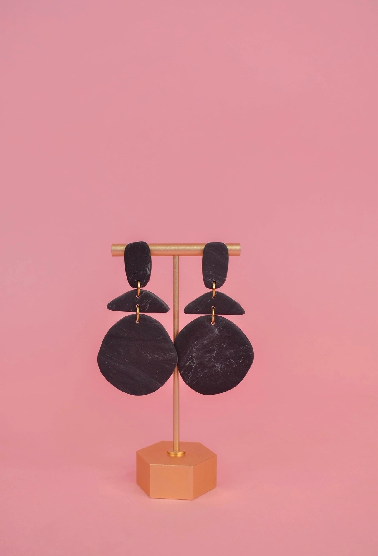 Tacey Earring Black Marble