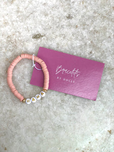 BBH Heishi With Letters Bracelet Blush/Mama