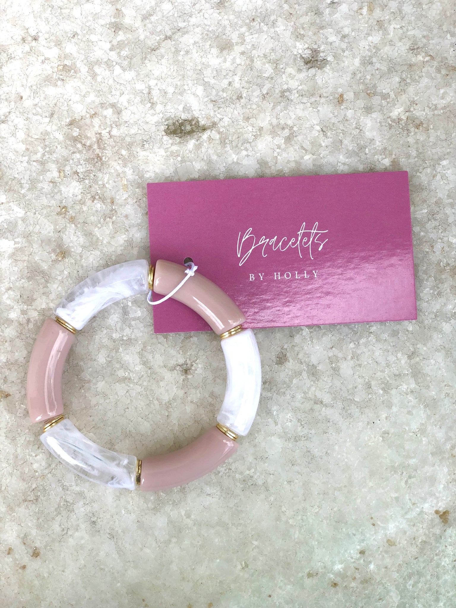 BBH Acrylic Large Bracelet Blush/White