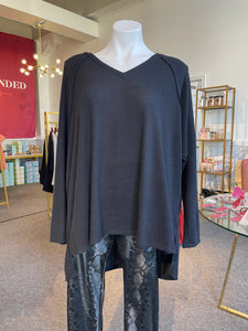 V-Neck Long Sleeve Black