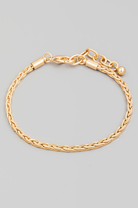 Wheat Chain Clasp Bracelet Gold