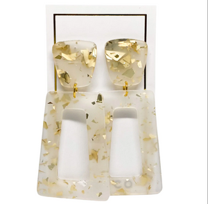 Kennedy Earrings Gold Confetti