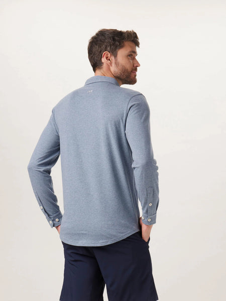 Active Long Sleeve Puremeso Button Down — Blue