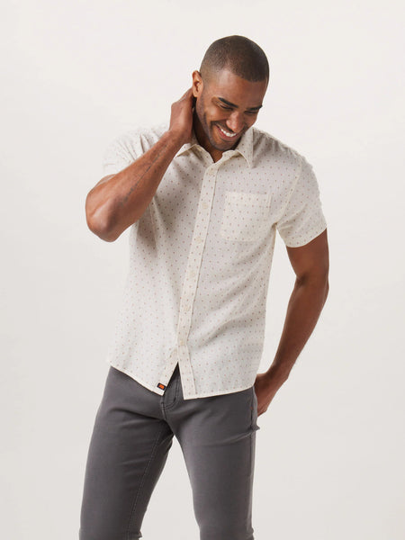 Fresh Water Button Up Shirt — Double Nep Cream Dobby