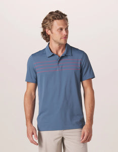 Fore Stripe Performance Polo — Mineral Blue