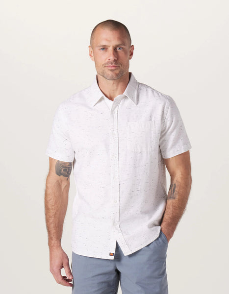 Fresh Water Button Up Shirt — White Nep