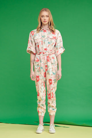 Floral Print Jumpsuit Blush