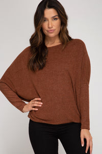 Brushed Knit Top Chestnut