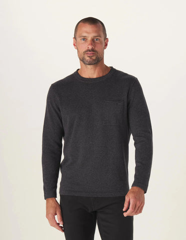 Roll Hem Pocket Crew - Charcoal
