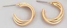 Small Double Hoop Earrings Gold