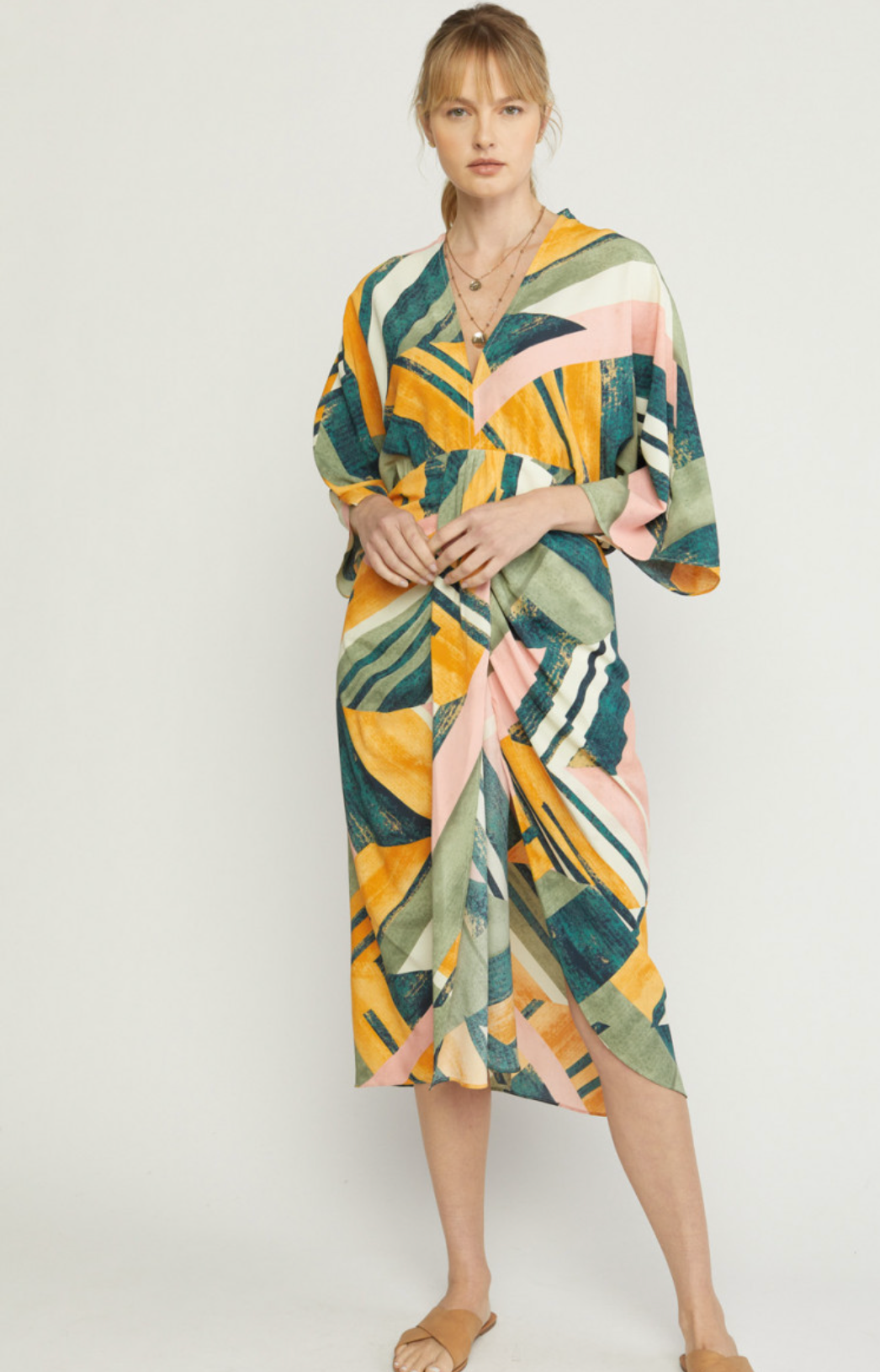 Printed Midi Green