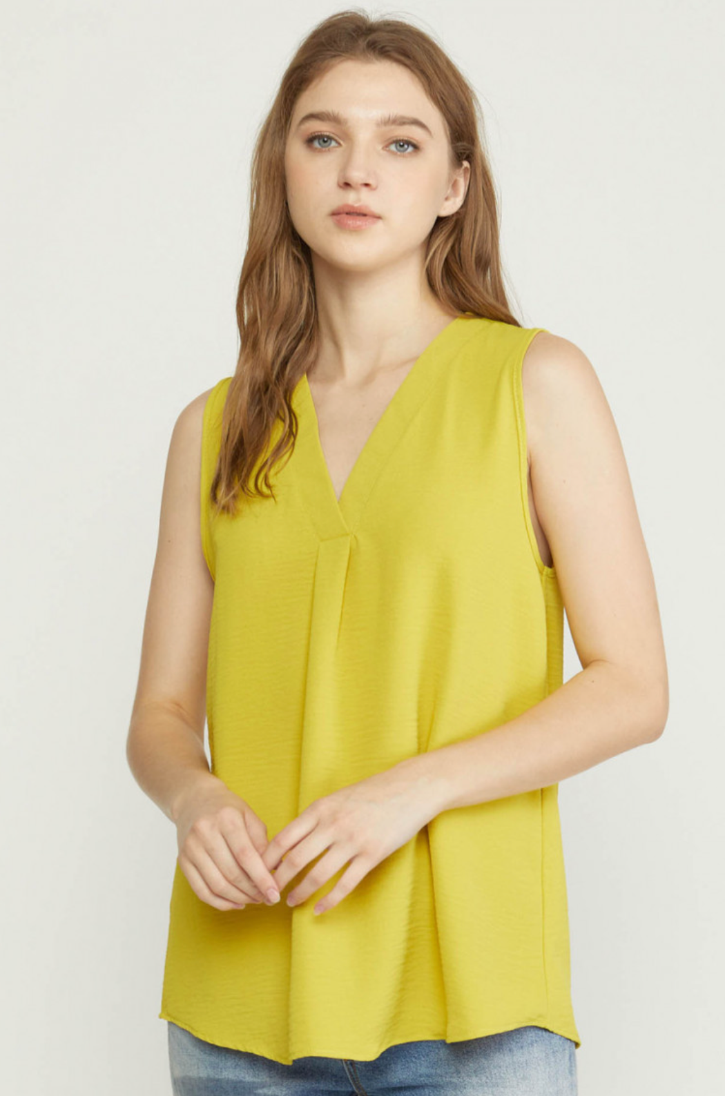 V-Neck Sleeveless Top Kiwi